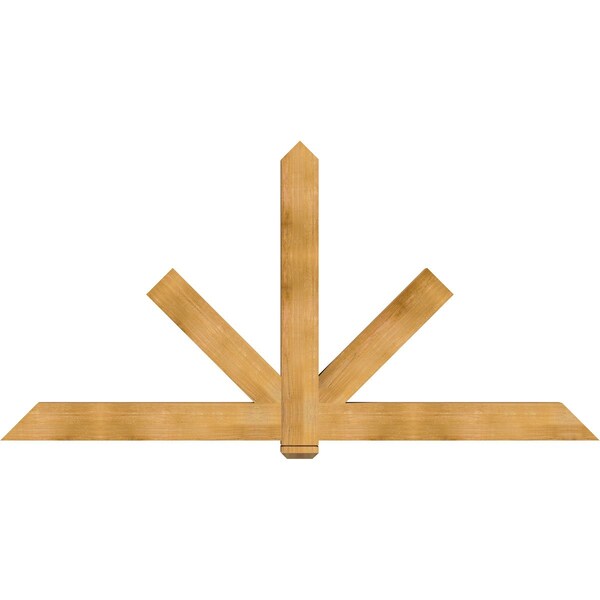 Ekena Millwork Kennewick Rough Sawn Timber Gable Bracket, Western Red Cedar, 96"W x 48"H x 4"D x 6"F, 12/12 Pitch GBW096X48X0406KEN00RWR - main